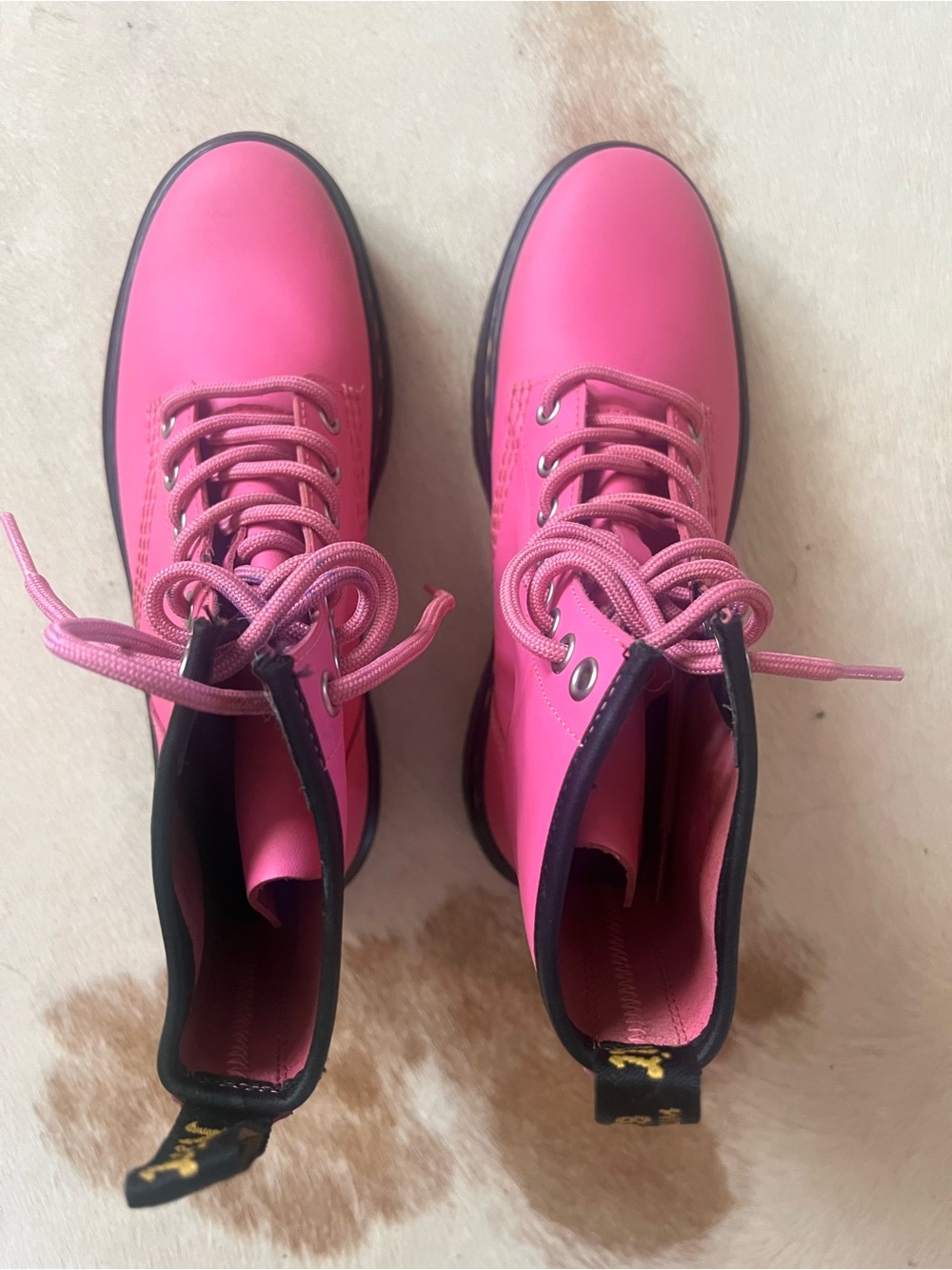 Dr. Martens Zavala Pink Lace-Up Combat Boots - Picture 6 of 11